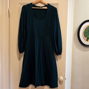 eShakti Dark Teal Long Sleeve Dress